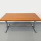 Vintage walnut and chrome metal desk from the 1970s.