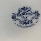Large earthenware serving dish, cartridge model, sarreguemines, U & C, made in France, earthenware