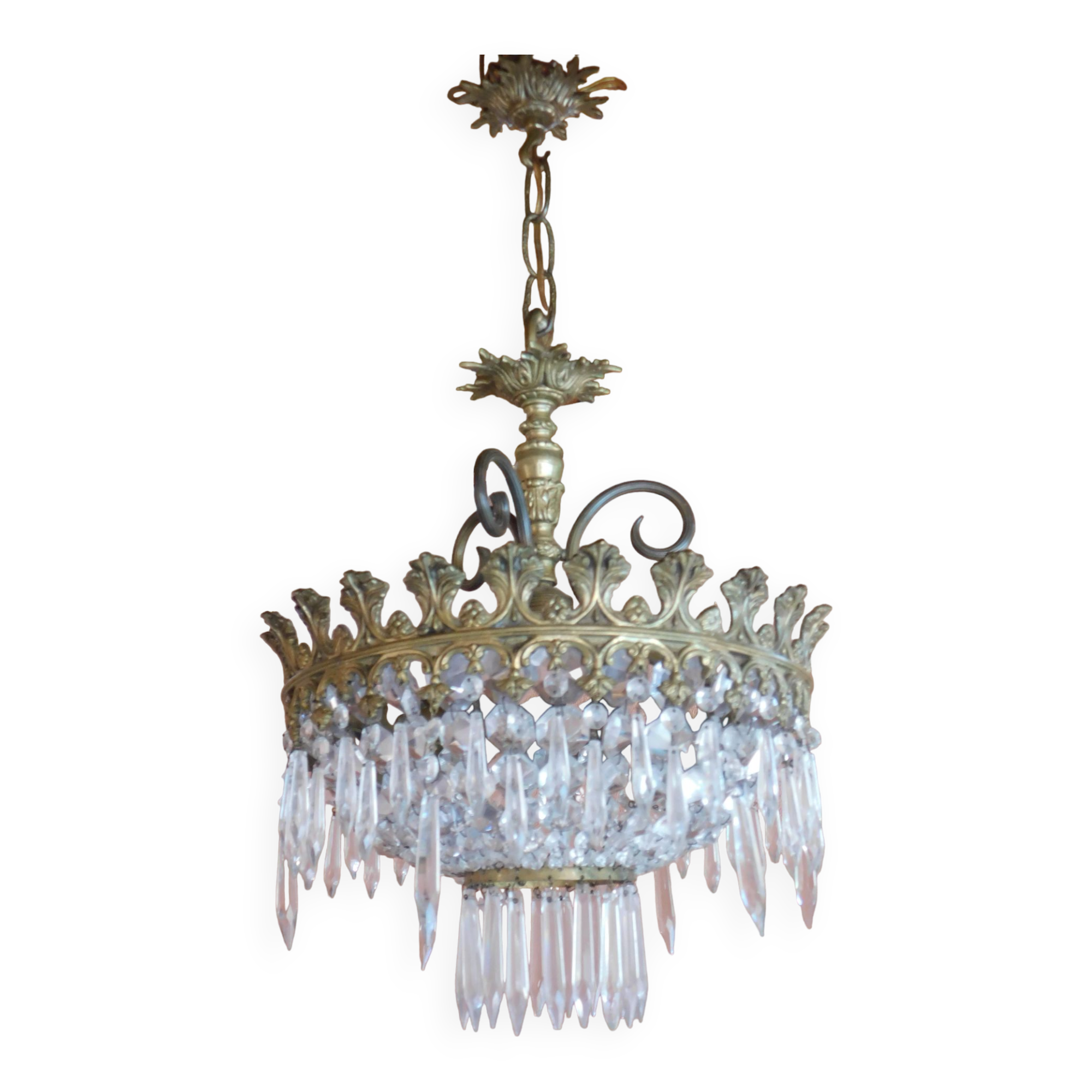 Plafonnier lustre pampilles ø 34 cm