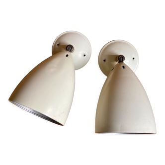 Pair wall lamps enamel
