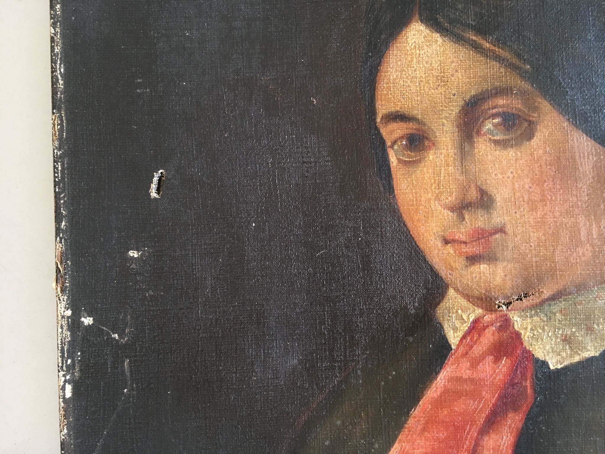 Portrait XIXe de femme vers 1850 huile sur toile