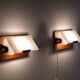 Paire d'appliques vintage scandinave en teck et acrylique
