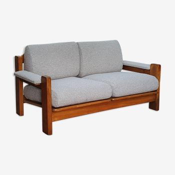 2-seater sofa in elm and grège buckle