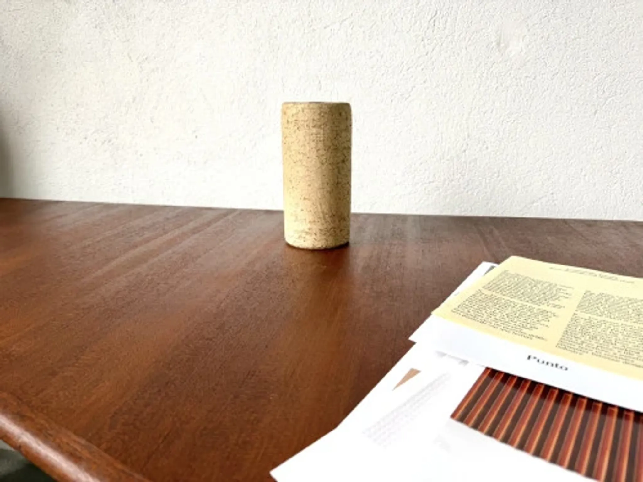 Cylindrical glazed stoneware vase, 1970s
