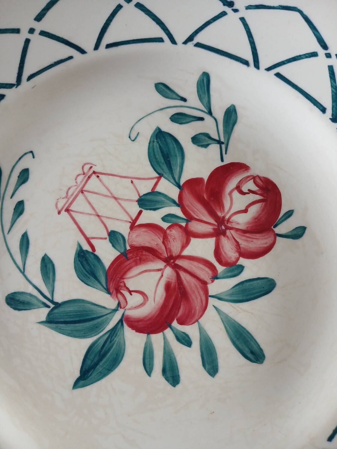4 antique flat plates from Sarreguemines