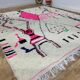 Handmade wool Berber rug 266 x 242 cm