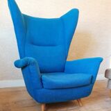 Bergere armchair wing back chair Italian design Years 50 60