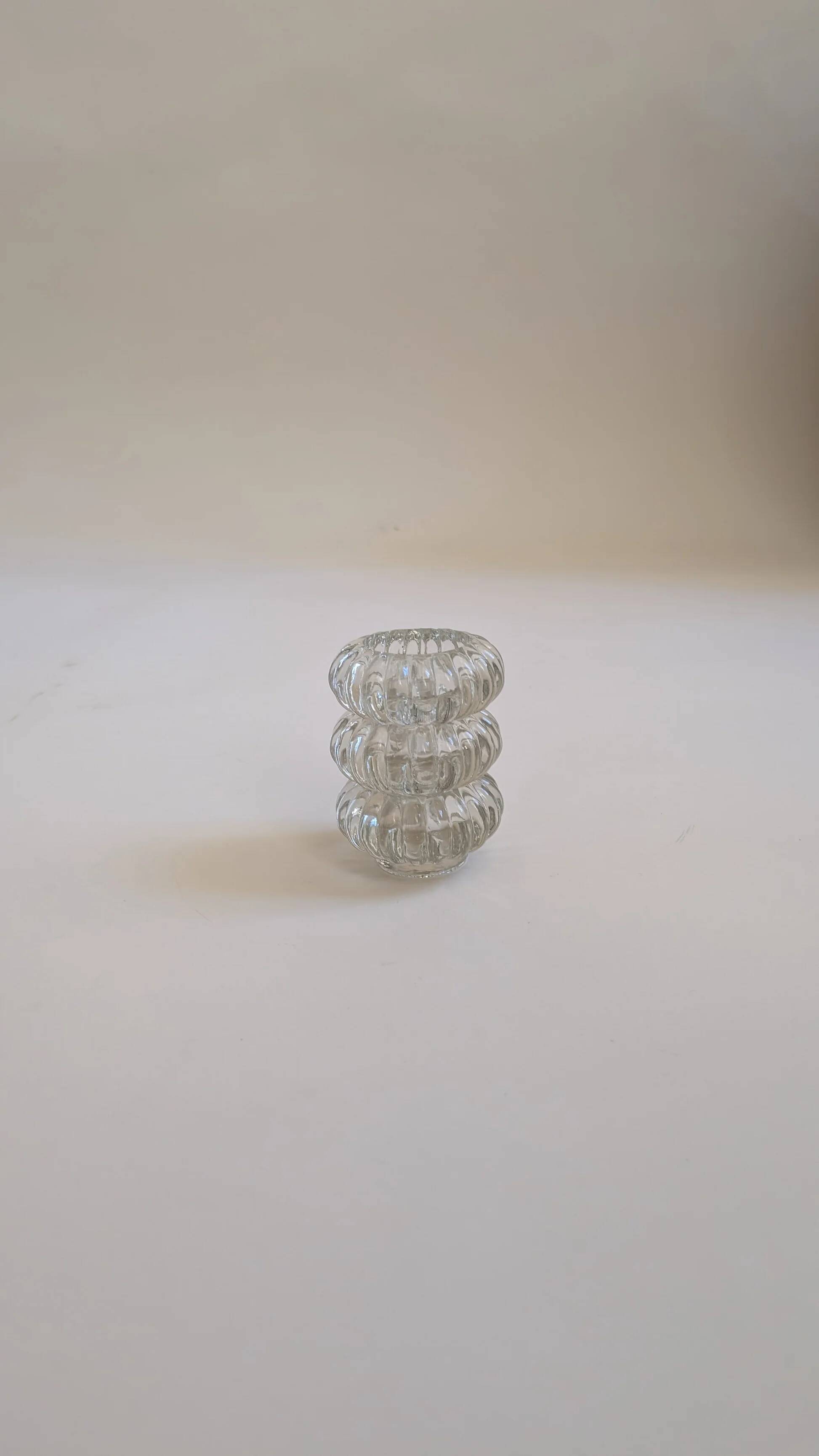 Ensemble de 3 bougeoirs en verre