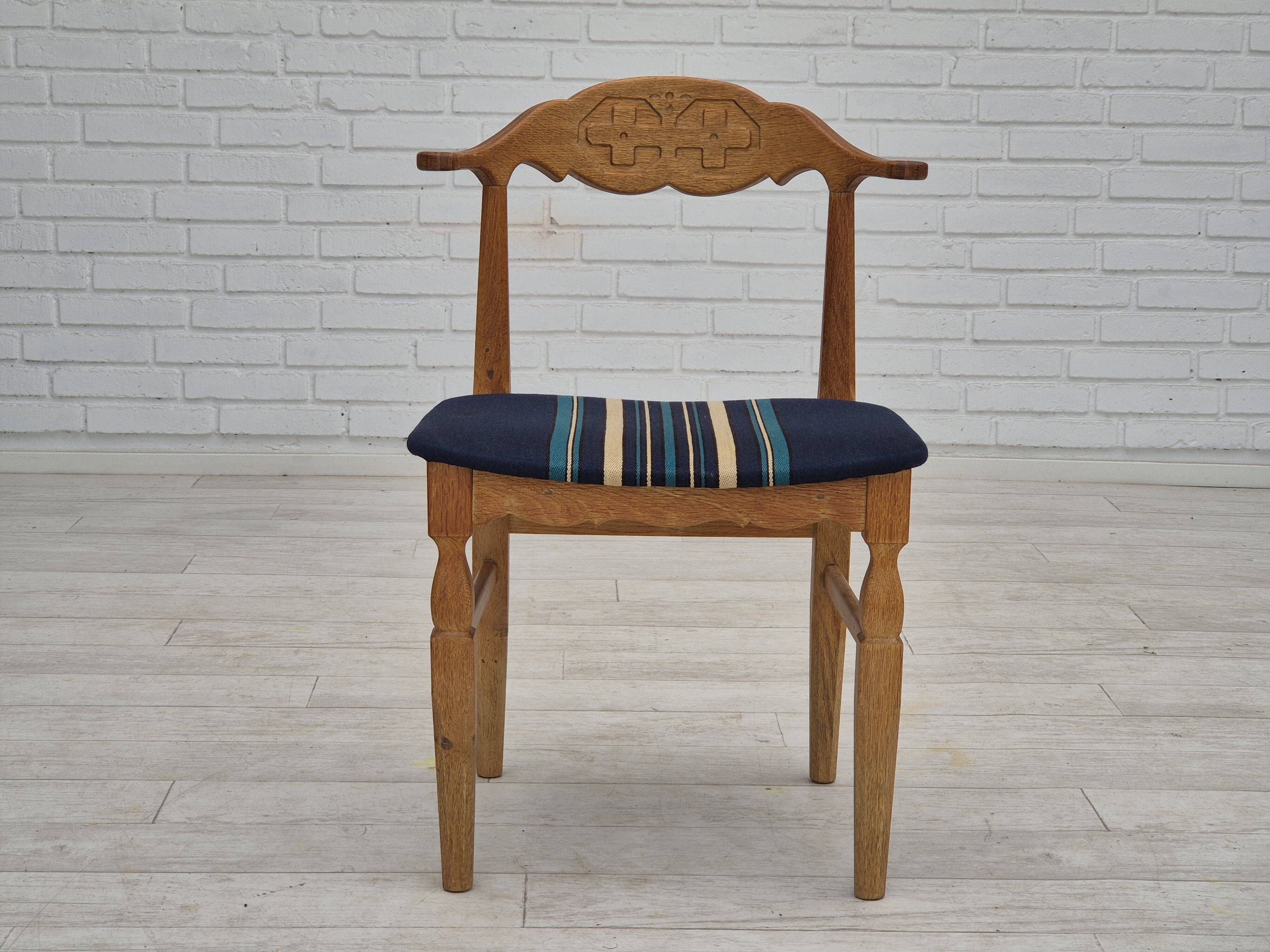 1970s, Danish design by Henning Kjærnulf for EG Kvalitetsmøbel, set of 4 dining chairs, original.