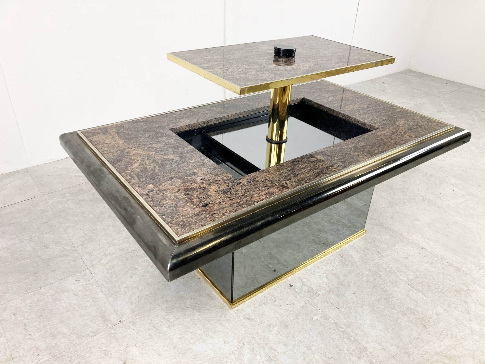 Vintage hidden bar coffee table by Fedam, 1980s