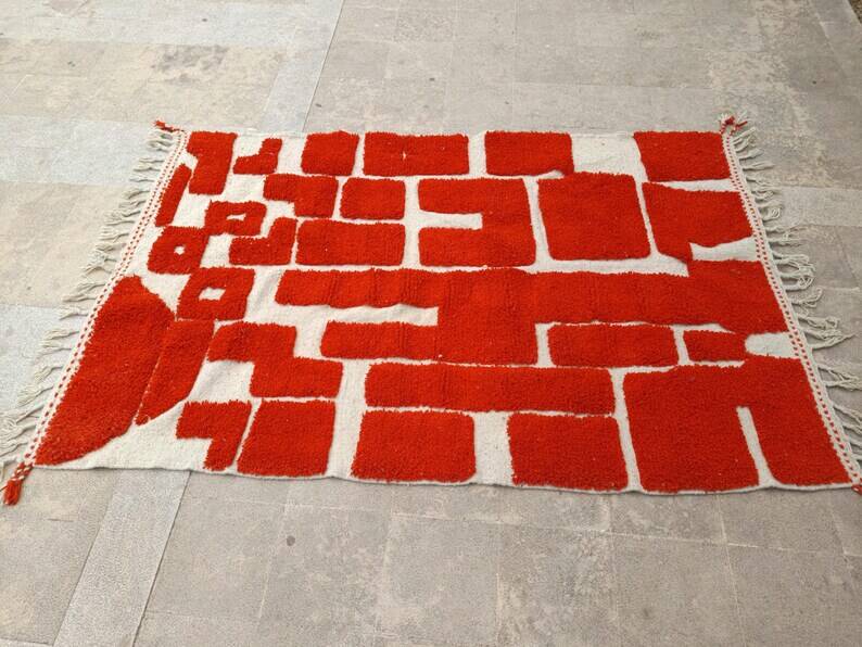 Beni Ourain rug, handmade Moroccan rug 150/250cm