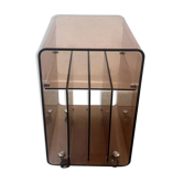 Hi-fi furniture - smoked plexiglass vinyl rack - Michel Dumas