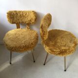 Pair of Pelfran chairs in yellow-orange moumoute