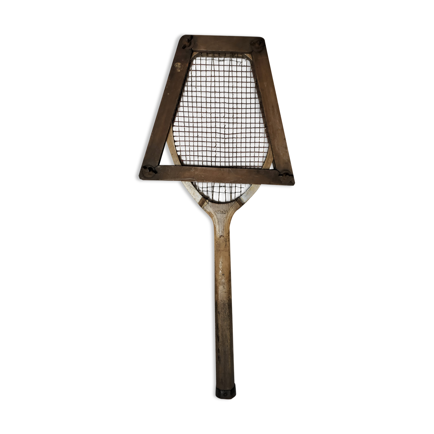 Old wooden tennis racket