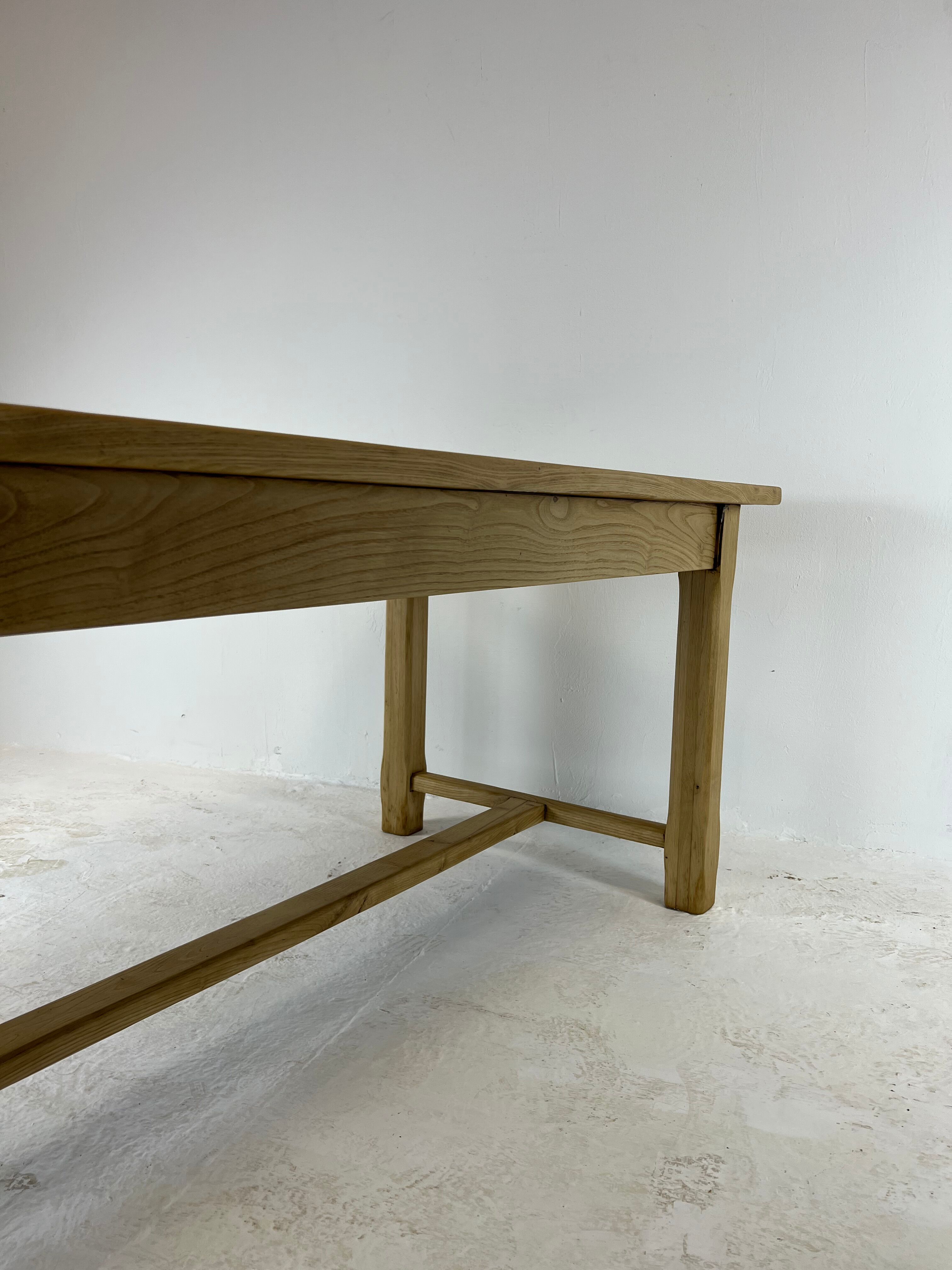 Oak farmhouse table, black top