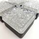 Set 4 appliques plafonniers carrés verre moulé bulles et métal noir