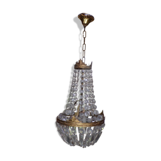 Hot air balloon chandelier with stamps