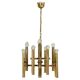 Italian brass chandelier 12 spot pendant lamp by Gaetano Sciolari, 1970s