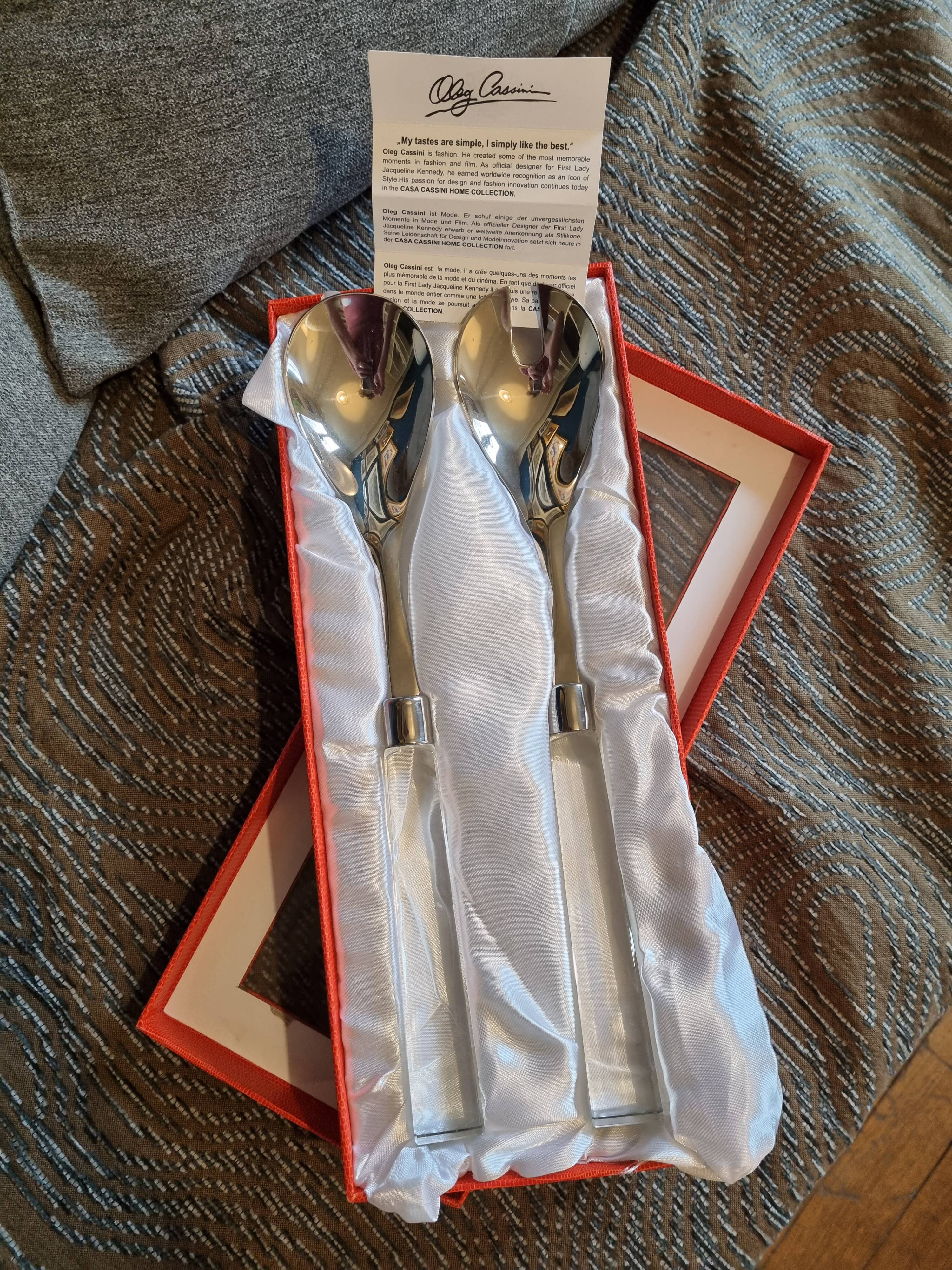 Cassini Kennedy new crystal and metal salad cutlery