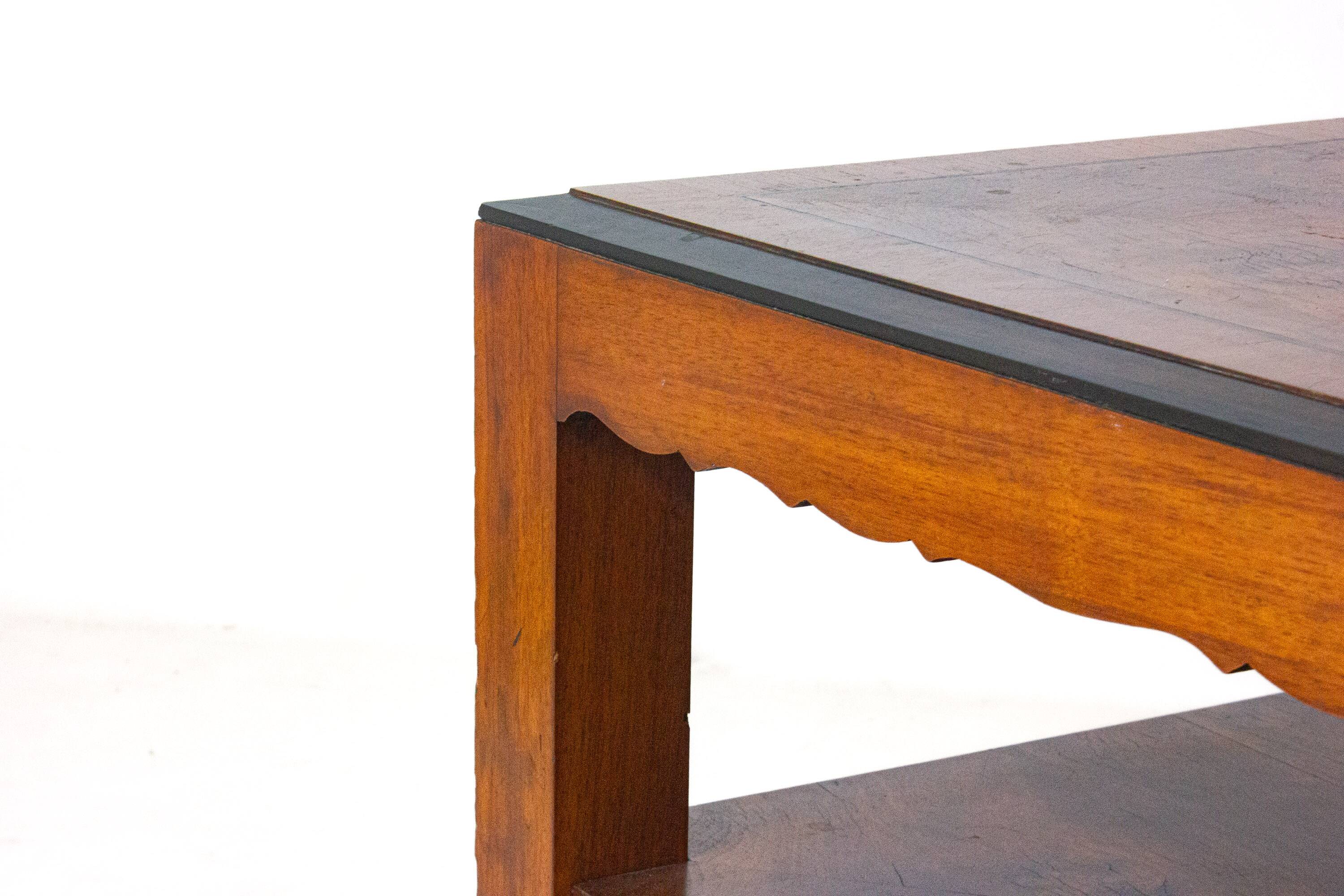 Burlwood art deco table