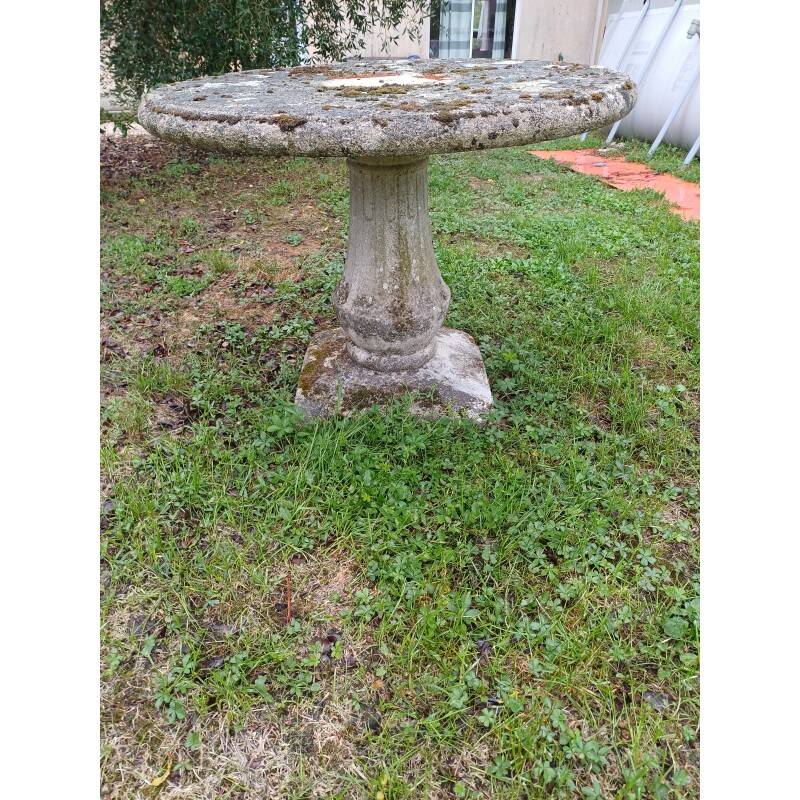 Table de jardin en ciment féraillé des années 60