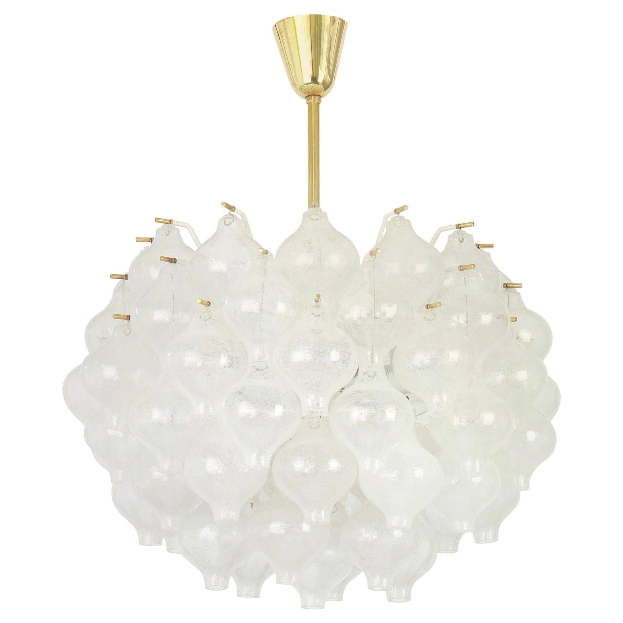 Glass chandelier Tulipan by Kalmar, Austria, 1960s