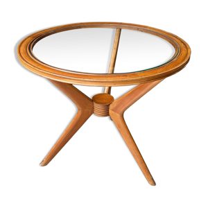 Table basse, d'appoint - verre bois