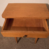 Vintage blond oak bedside
