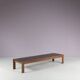 1960s Wengé wooden slat bench from the Netherlands