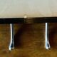 Wooden wall coat rack with vintage mirror - 6 hooks