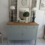 Buffet vintage green grey finish waxed