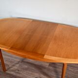 Midcentury oblong teak extending table by Nathan