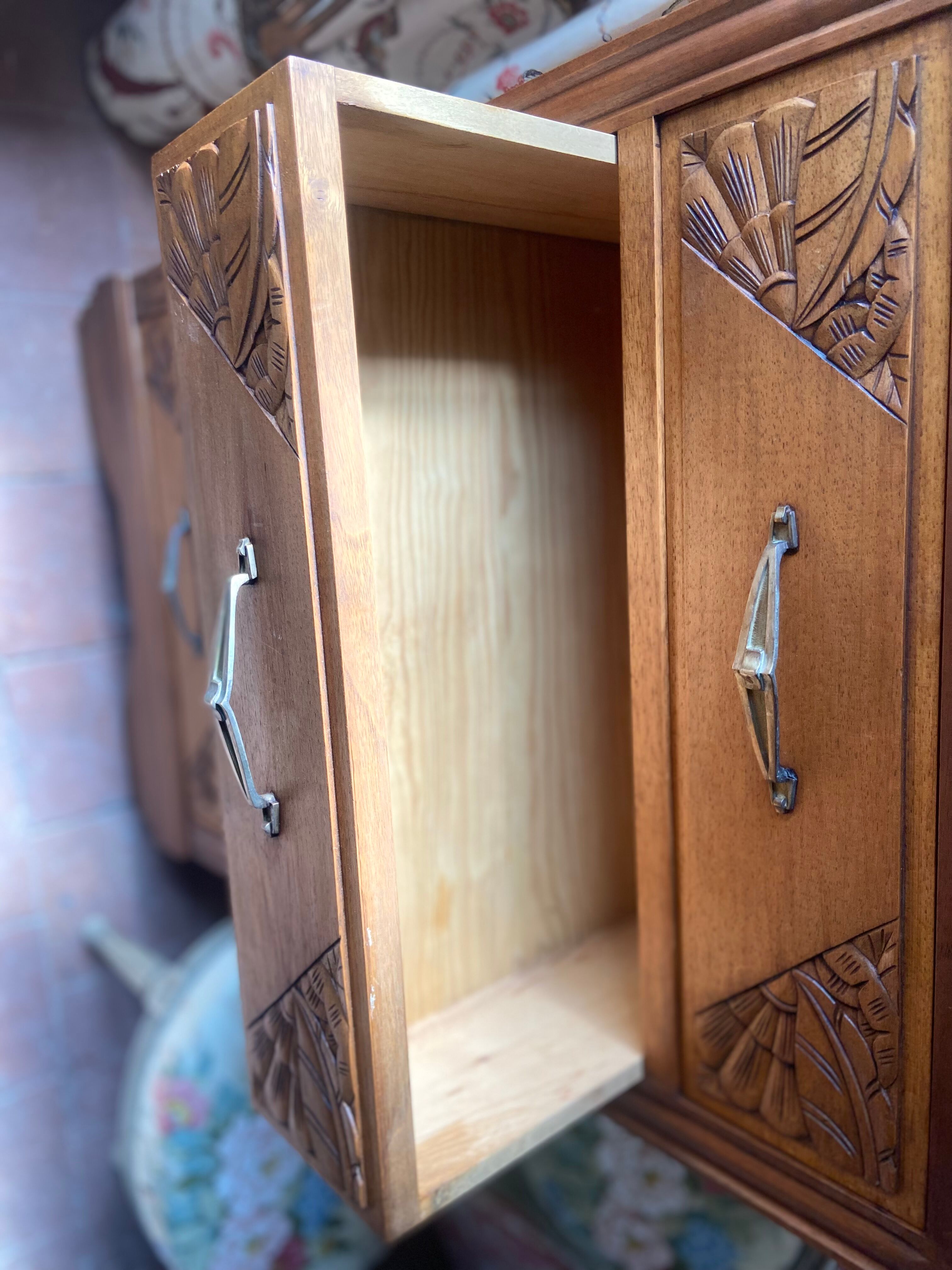 Commode semainier old era Art Deco in Walnut renovated