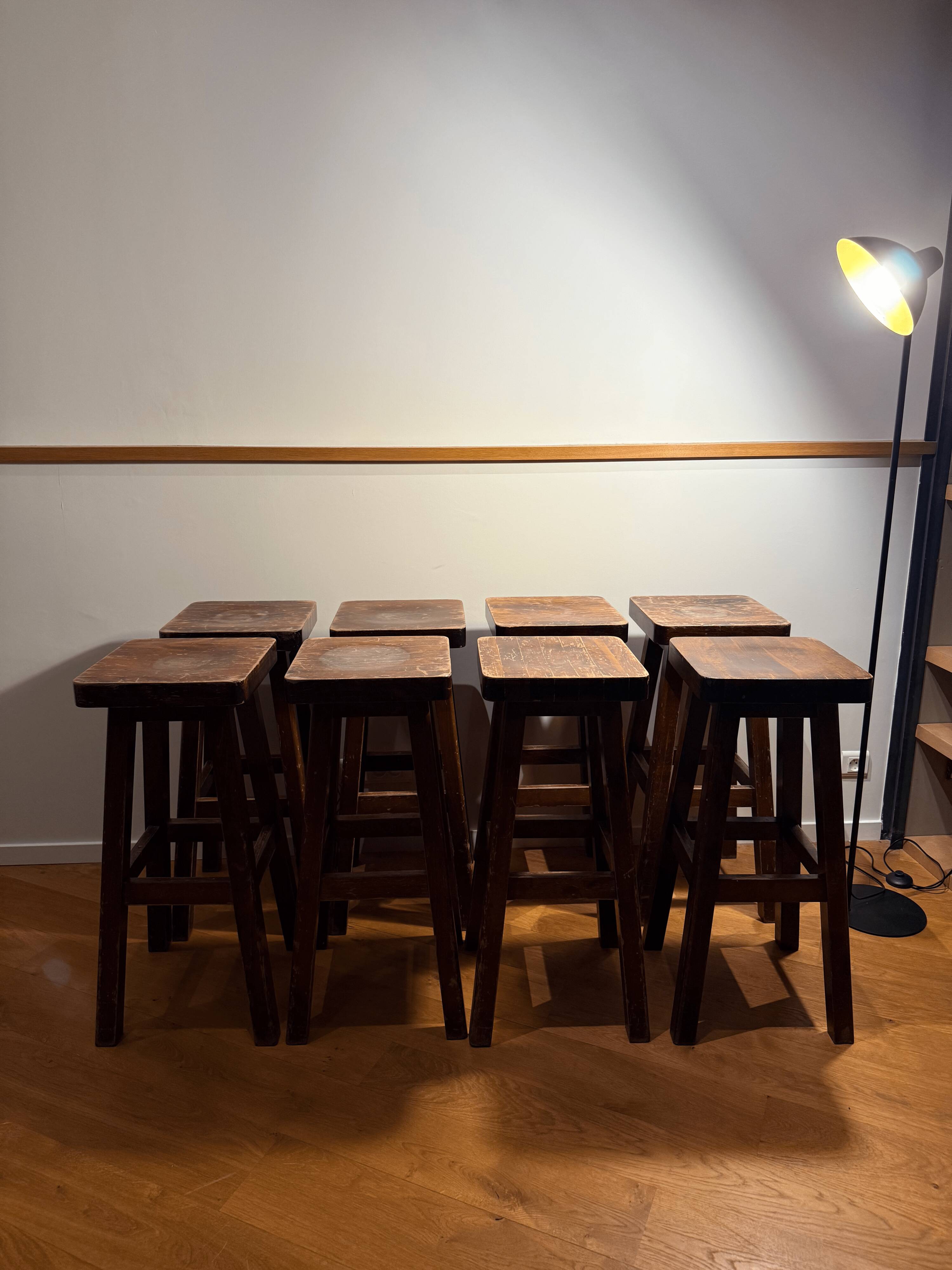 Mid-Century Brutalist Bar Stools, 1960s, Set of 8