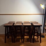 Mid-Century Brutalist Bar Stools, 1960s, Set of 8