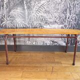 Slatted school bench