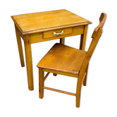 Old children's table with chair