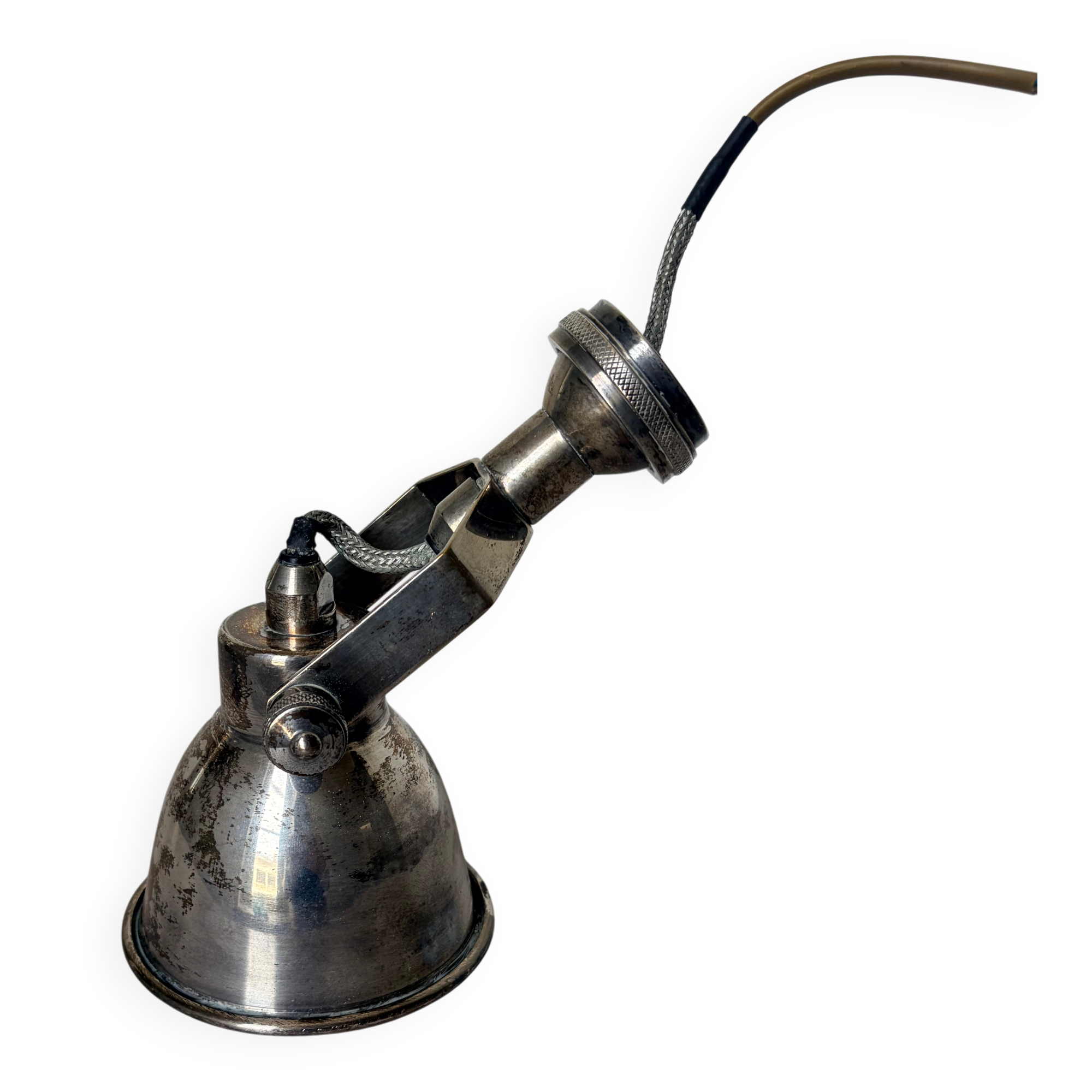 Vintage silver metal wall light 250901