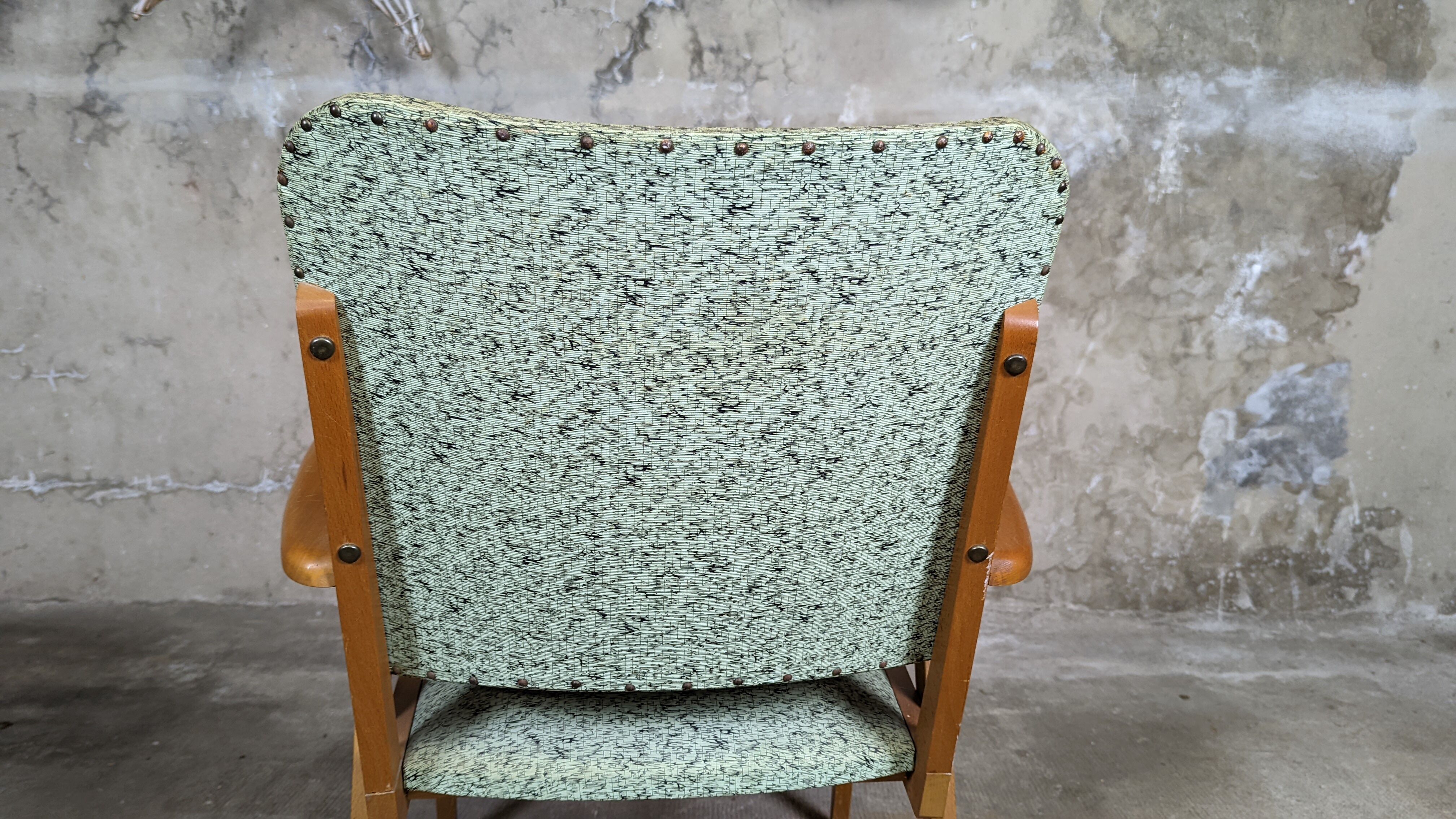 Scandinavian compass foot armchair