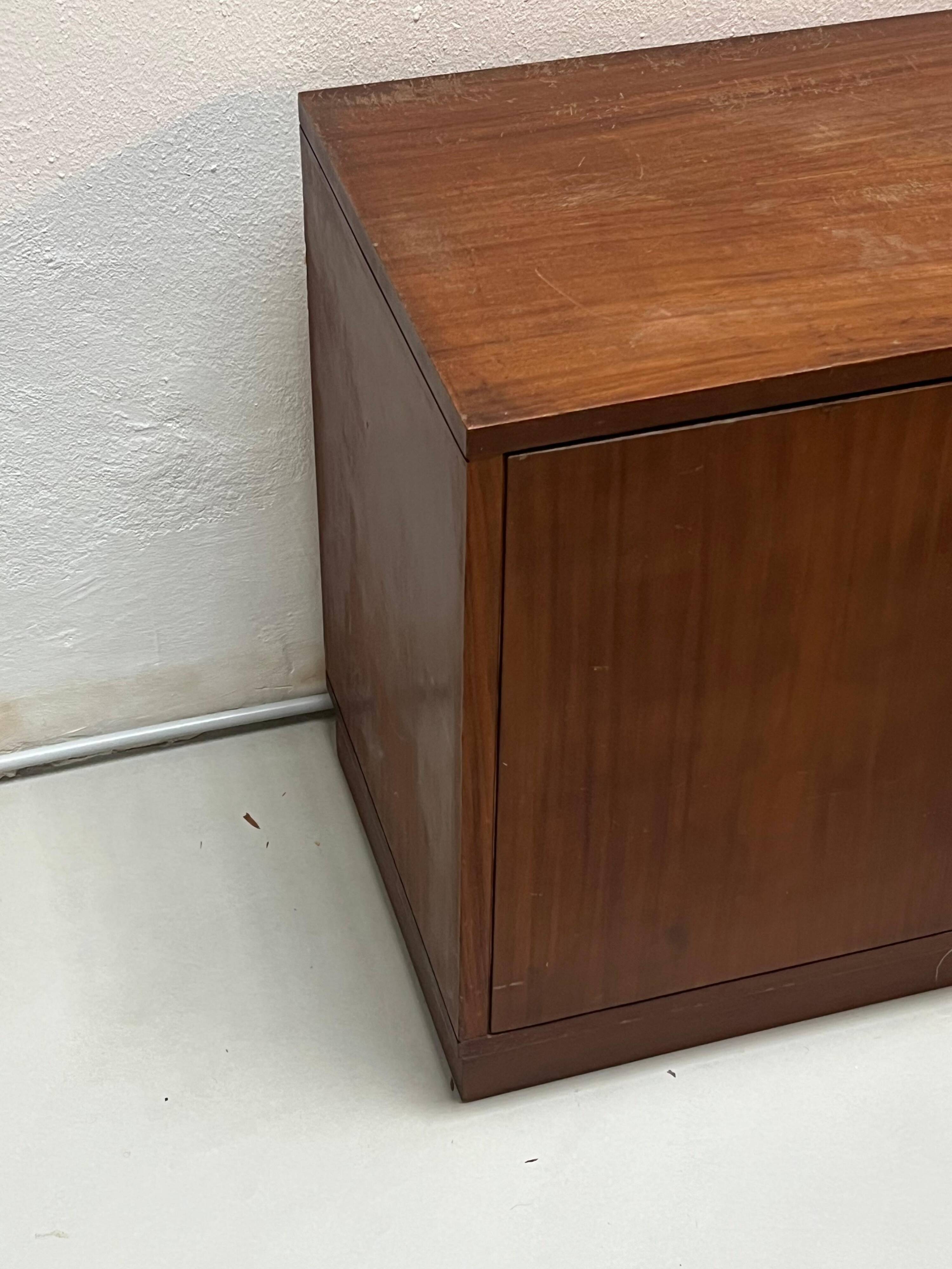 Vintage Italian Sideboard, Mid-Century Modern Wood Cabinet with Lockers 1960's