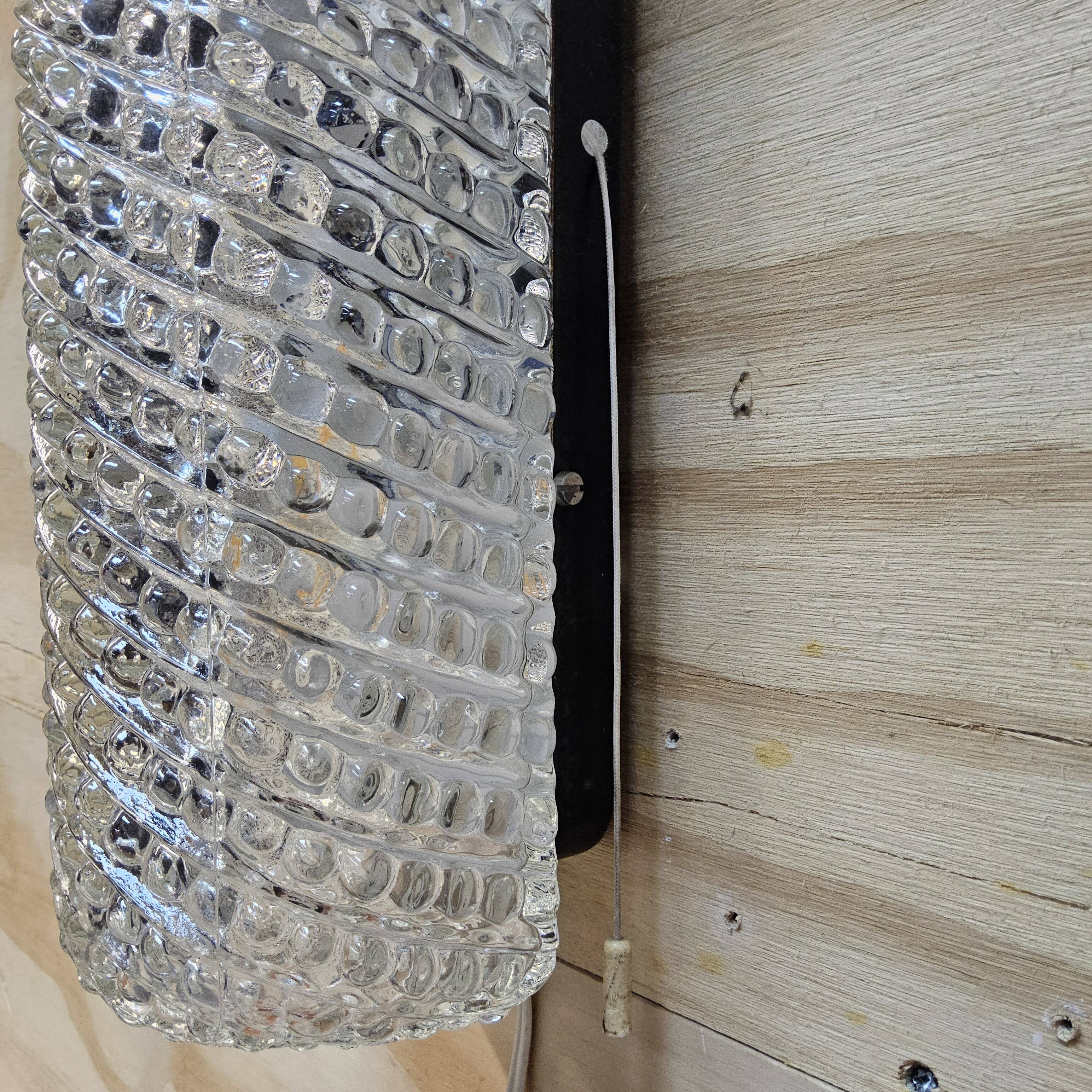 Vintage wall lamp Glashutte Limburg bubble glass texture (60s)
