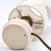 White ceramic lamp, herbarium-style lampshade, 1960s.