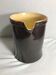 Old ceramic jug with brown enamel inside beige beige 50's