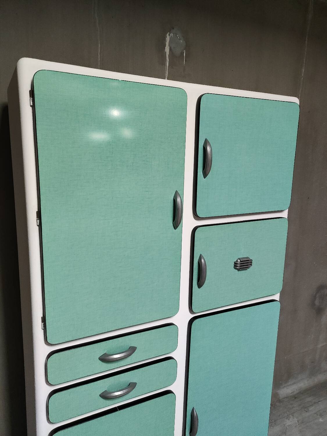 Green Formica cupboard or sideboard - 1960s