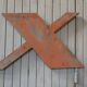 Letter to sign vintage metal 'X '.