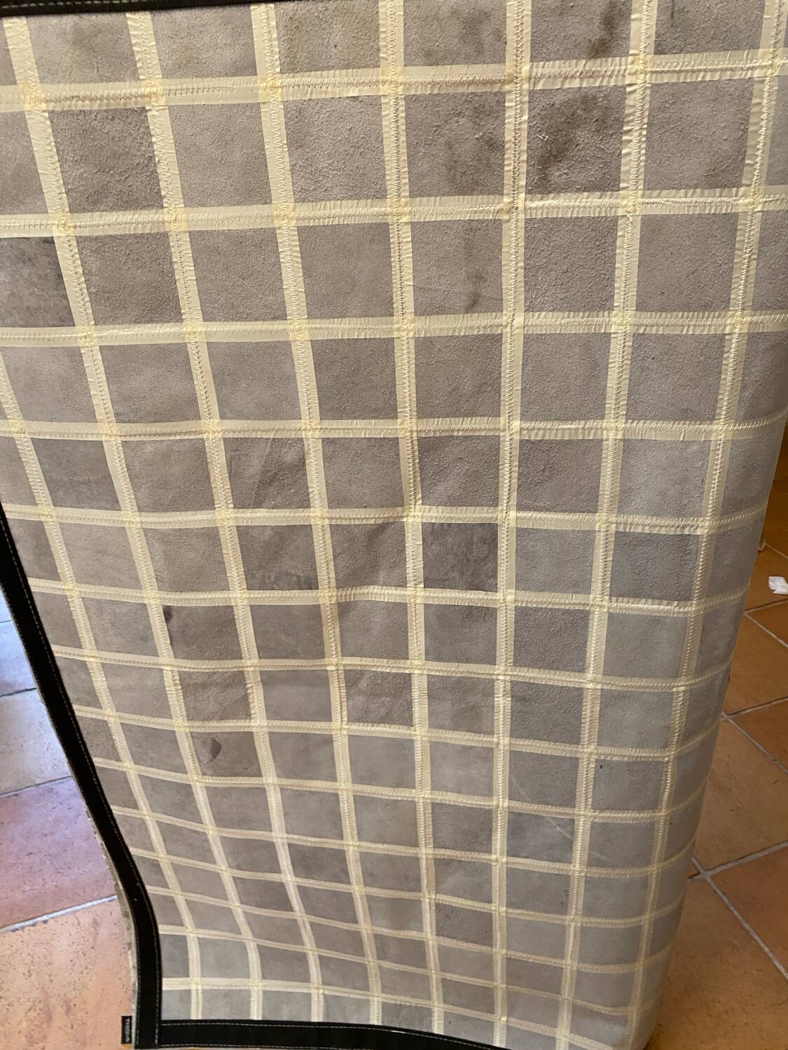 Cowhide rug, silver-grey patchwork