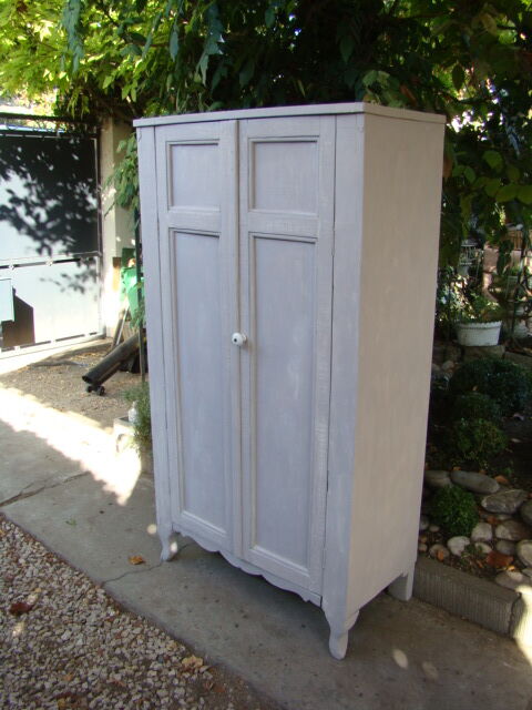 Old Paris wardrobe gray patina