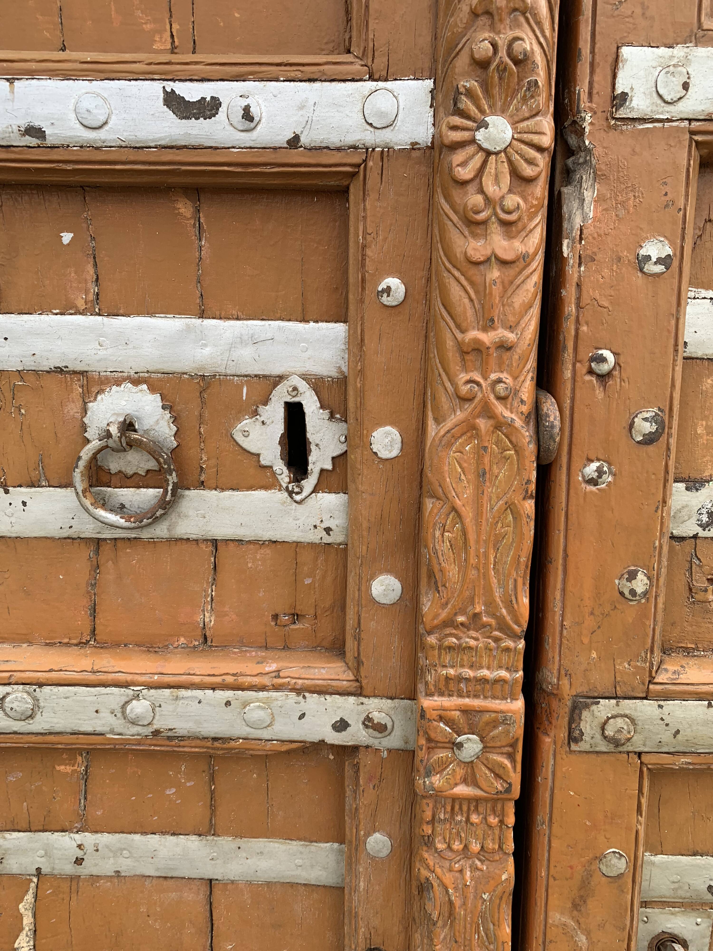 Pair of ancient Indian wooden doors