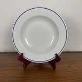 Set of 6 Sarreguemines soup plates, blue border