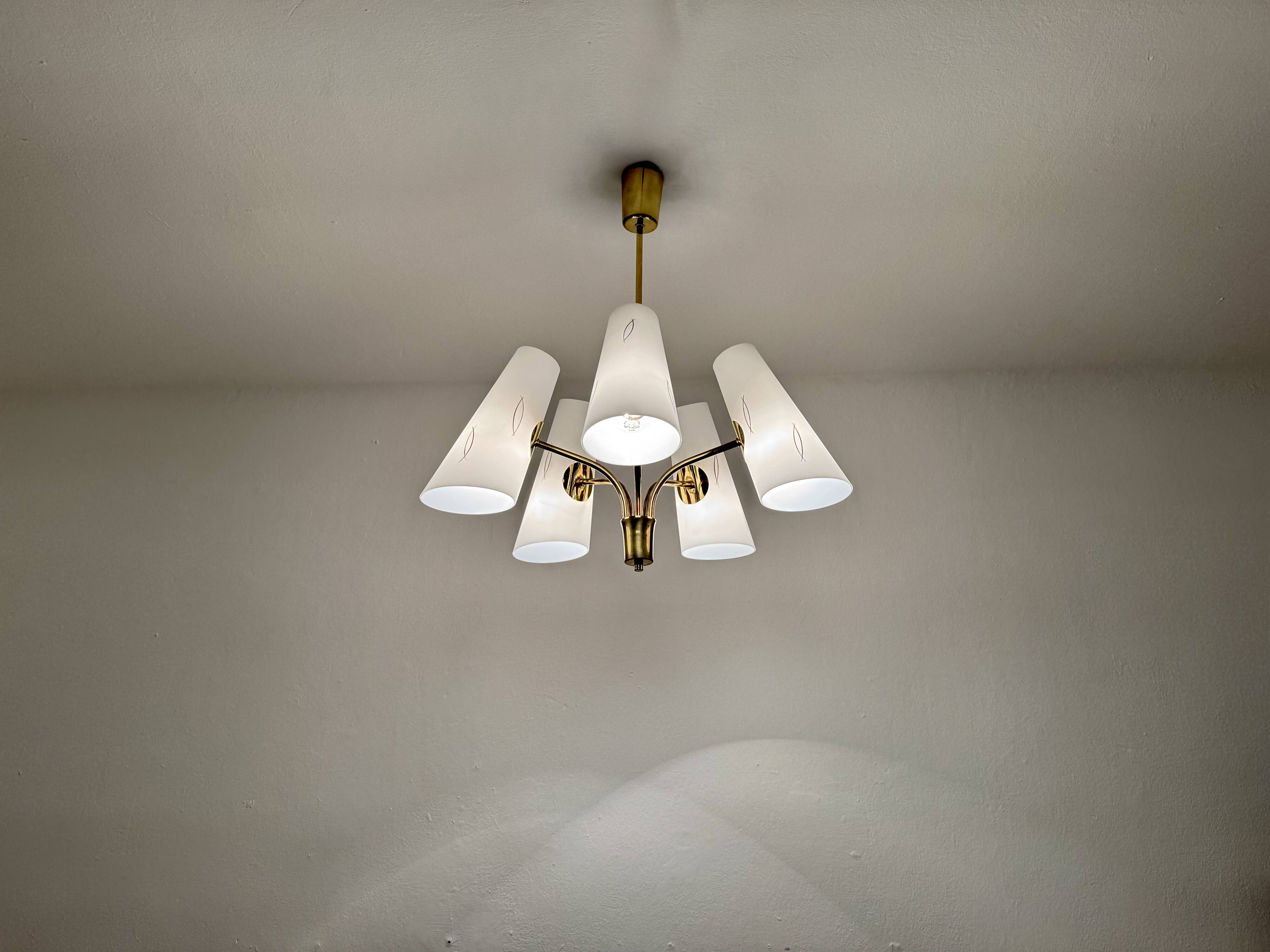 Austrian Brass Chandelier by Rupert Nikoll
